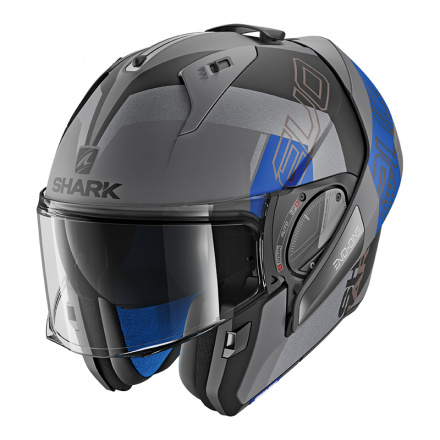 Shark Evo-one 2 Slasher Mat, Mat Zwart-Antraciet-Blauw (3 van 5)