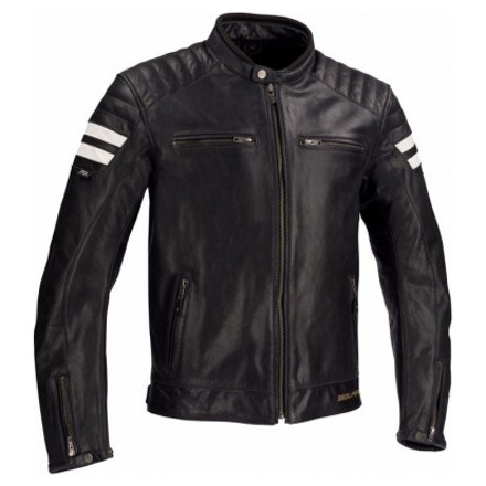 Segura Stripe, Zwart Wit bestel voor laagste prijs Leren motorjassen MotorkledingOutlet.nl