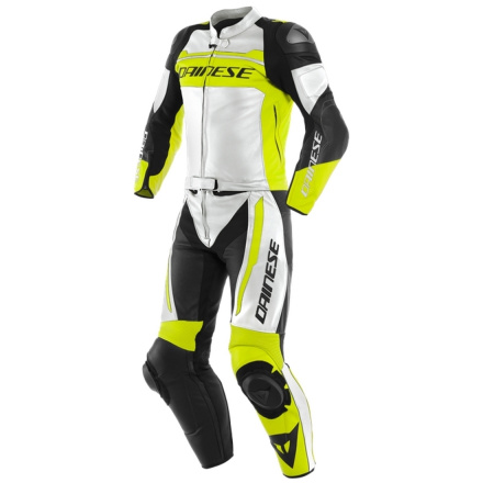 Dainese MISTEL 2PCS LEATHER SUIT, Wit-geel-fluor-zwart (2 van 2)