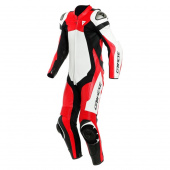 ASSEN 2 1 PC. PERF. LEATHER SUIT - Wit-Rood-Zilver