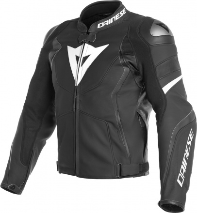 Dainese AVRO 4 LEATHER JACKET, Mat Zwart-Wit (2 van 3)