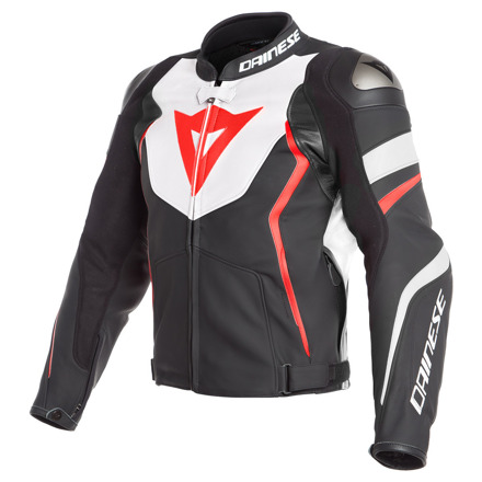 Dainese AVRO 4 LEATHER JACKET, Zwart-Wit-Rood (1 van 2)