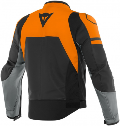 Dainese AGILE LEATHER JACKET, Zwart-Grijs-Oranje (2 van 2)