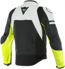 Dainese AGILE LEATHER JACKET, Zwart-Wit-Geel (Afbeelding 2 van 2)