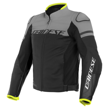 Dainese AGILE LEATHER JACKET, Zwart-Grijs (1 van 2)