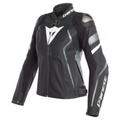 AVRO 4 LADY LEATHER JACKET - Zwart-Antraciet-Wit