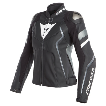 AVRO 4 LADY LEATHER JACKET - Zwart-Antraciet-Wit