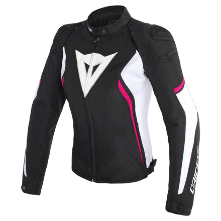 Dainese AVRO D2 TEX LADY JACKET, Zwart-Wit-Roze (1 van 2)