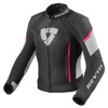 REV'IT! Xena 3 Dames Motorjas, Zwart-Roze (Afbeelding 1 van 2)