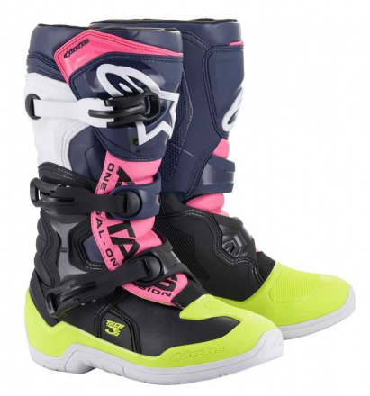 Alpinestars Tech 3S Youth, Zwart-Geel-Roze (1 van 1)