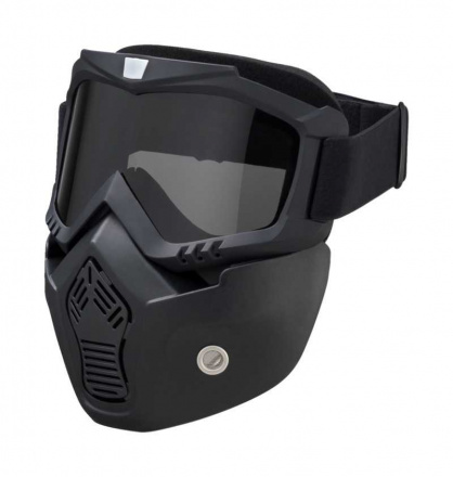 IXS Bril + Masker Voor Jet Motorhelm, Zwart (3 van 3)