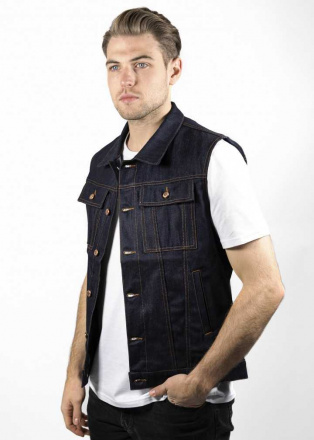 Denim Raw Vest - Donkerblauw