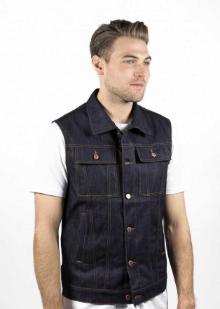 John Doe Denim Raw Vest, Donkerblauw (3 van 3)