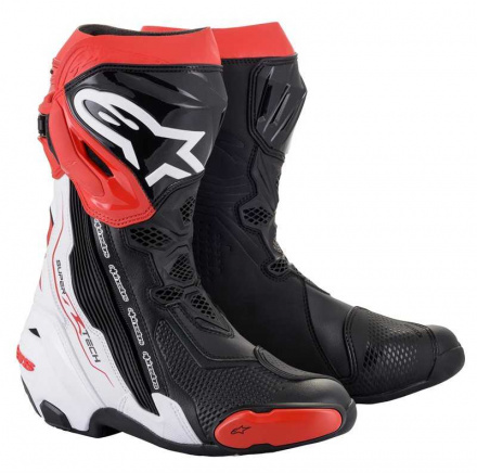 Alpinestars Supertech R Motorlaarzen, Zwart-Wit-Rood (1 van 1)