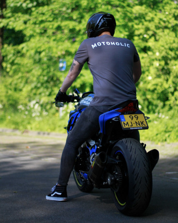 Motoholic vrijetijds T-shirt, Antraciet (3 van 3)