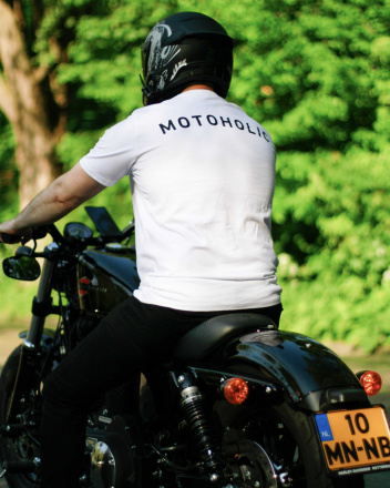 Motoholic vrijetijds T-shirt, Wit (4 van 4)