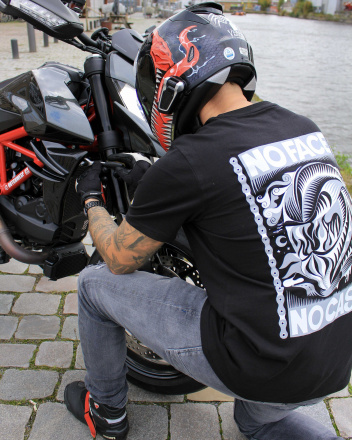 Motoholic vrijetijds T-shirt, Zwart met print (8 van 8)