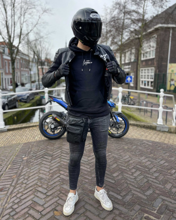 Motoholic vrijetijds Hoodie, Zwart met print (6 van 7)