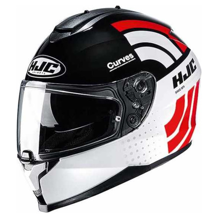 Motorhelm , C70 Curves - Wit-Rood