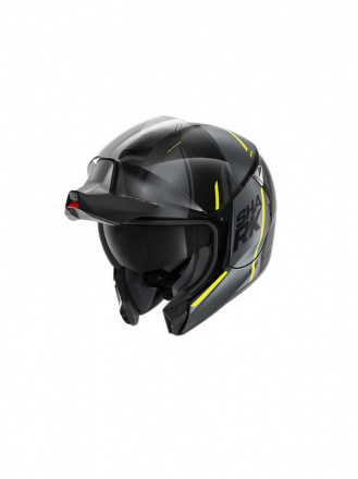 Shark Evojet Vyda Mat Systeemhelm, Zwart-Fluor (5 van 6)
