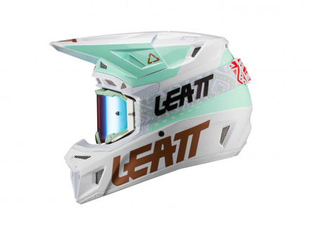 Leatt Crosshelm met crossbril 8.5 V21.1, Wit-Groen (5 van 6)