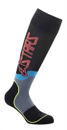 YOUTH MX PLUS-2 SOCKS - Zwart-Blauw-Fluor