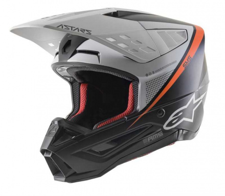 Alpinestars S-M5 RAYON HELMET ECE, Zwart-Oranje-Wit (1 van 1)