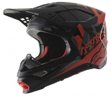 SUPERTECH S-M8 ECHO HELMET ECE - Zwart-Grijs-Rood