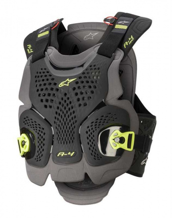 A-4 MAX CHEST PROTECTOR - Zwart-Grijs-Geel