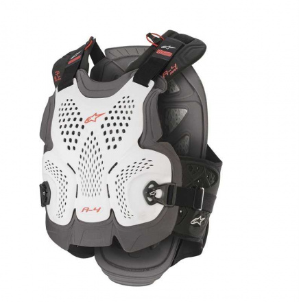 A-4 MAX CHEST PROTECTOR - Wit-Grijs-Rood