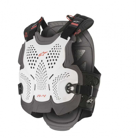 Alpinestars A-4 MAX CHEST PROTECTOR, Wit-Grijs-Rood (1 van 1)