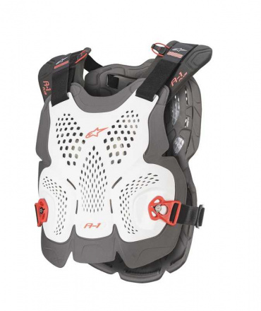 A-1 PLUS CHEST PROTECTOR - Wit-Grijs-Rood