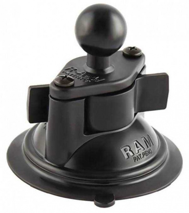 Twist Lock Zuignap MET BALL MOUNT. zwart. one size