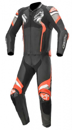 Alpinestars ATEM V4 LEATHER SUIT 2 PC, Zwart-Grijs-Rood (1 van 1)