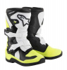 Tech 3S Kids Motorlaarzen - Zwart-Wit-Geel-Fluor