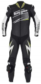 6540-1024 Leather suit Full Ride - Wit-Zwart-Fluor