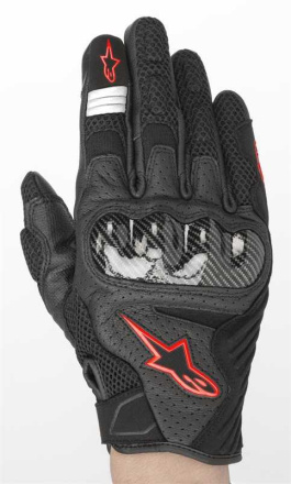 Alpinestars Smx-1 Air V2 Motorhandschoenen, Zwart-Rood-Fluor (1 van 1)