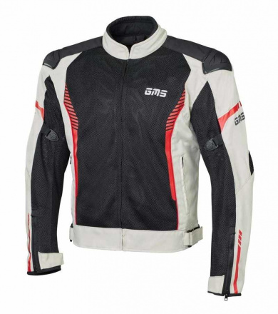 Samu Zomer Doorwaai Motorjas - Zwart-Beige-Rood