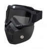 IXS Bril + Masker Voor Jet Motorhelm, Zwart (Afbeelding 1 van 3)