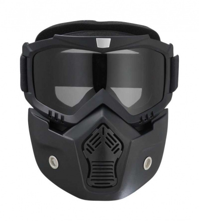 IXS Bril + Masker Voor Jet Motorhelm, Zwart (2 van 3)