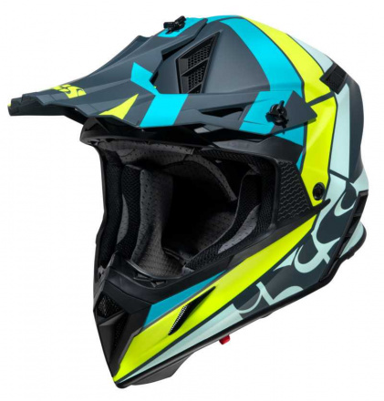 Motorcross Helm Ixs 189 2.0 - Blauw-Groen