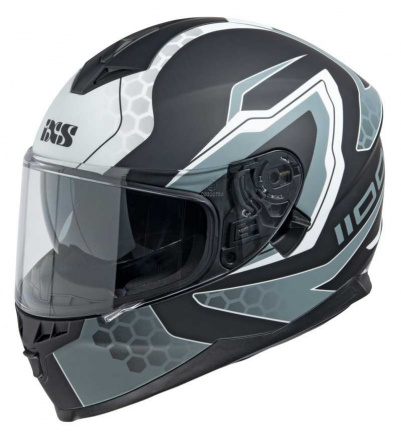 1100 2.2 Motorhelm - Mat Zwart-Wit