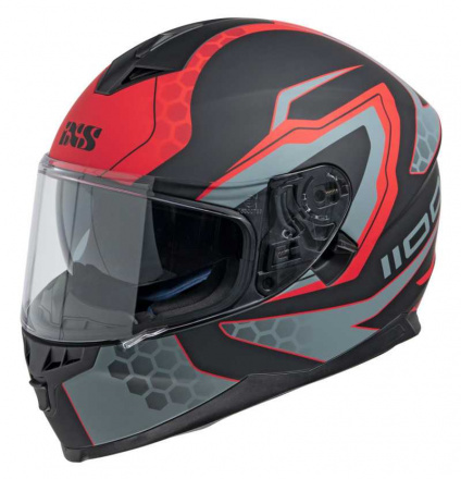 IXS 1100 2.2 Motorhelm, Mat Zwart-Rood (1 van 1)