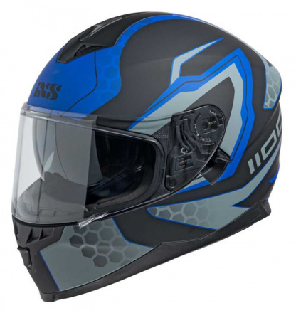 1100 2.2 Motorhelm - Mat Zwart-Blauw