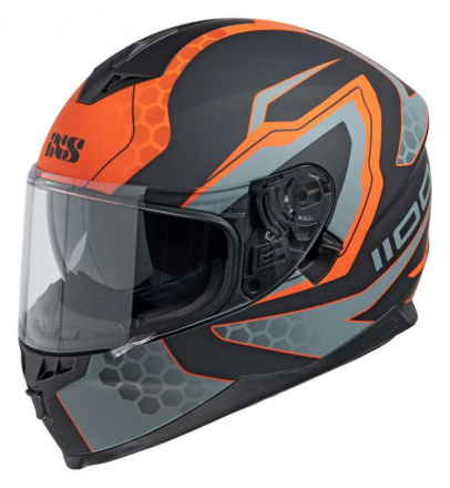 IXS 1100 2.2 Motorhelm, Mat Zwart-Oranje (1 van 1)