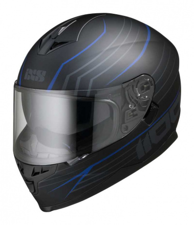 1100 2.1 Motorhelm - Mat Zwart-Blauw