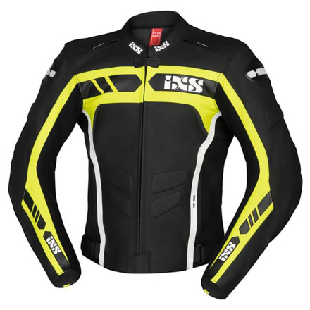 IXS Leren Sport Jas Ld Rs-600 1.0, Zwart-Geel-Wit (1 van 4)