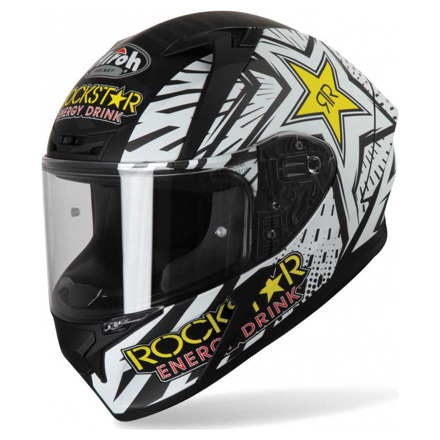Airoh Motorhelm , Valor Rockstar, Mat Wit-Zwart (1 van 4)