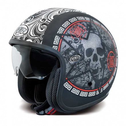 Premier Vintage Skull, Mat zwart-Wit-Rood (2 van 2)