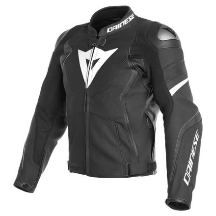 AVRO 4 LEATHER JACKET - Mat Zwart-Wit